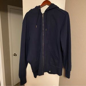 American Giant Classic Full Zip Hoodie in Oxford Blue